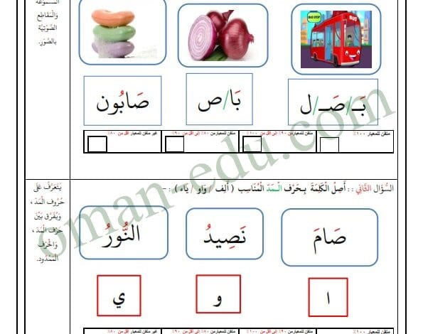 أنشطة ومهارات تدريبية للحرفين (ص ، ف)
